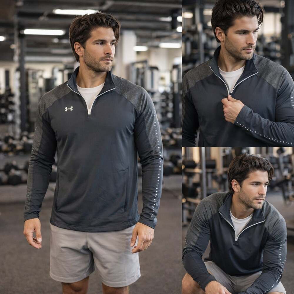 Under Armour ColdGear Qualifier 1/4 Zip Pullover Jacket Gray Men XL